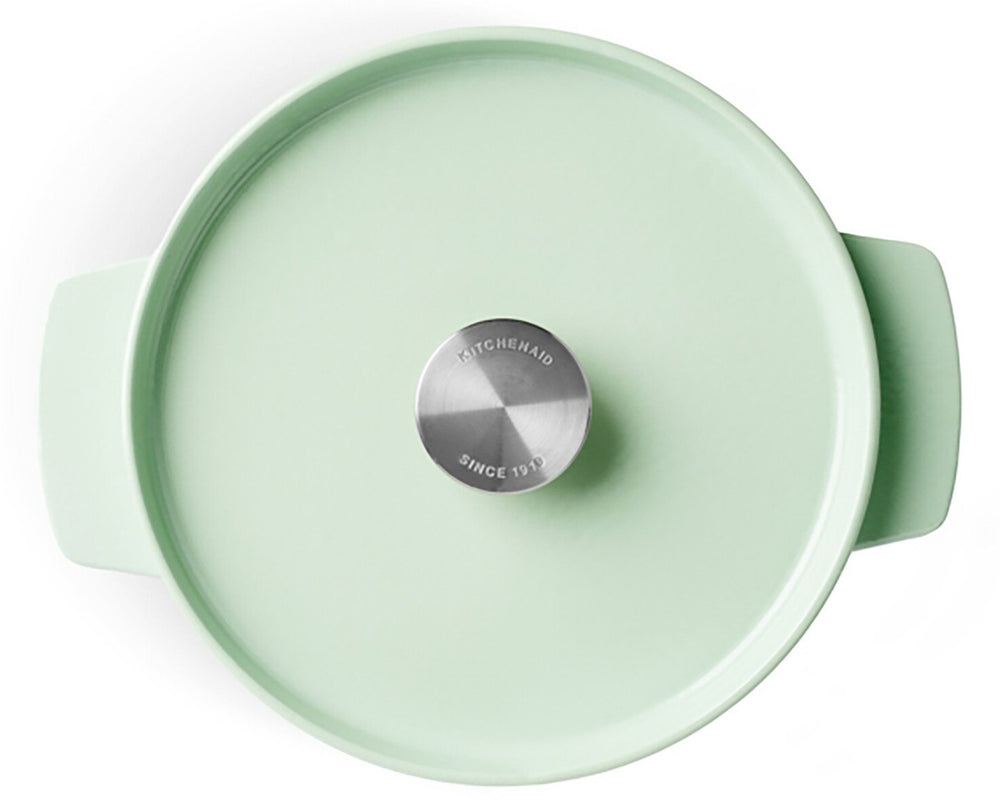 KitchenAid Braadpan Gietijzer Pistachio ø 22 cm / 3.3 Liter - bovenaanzicht