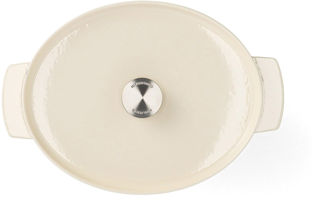 KitchenAid Braadpan Ovaal Gietijzer Cream 30 cm / 5.6 Liter - bovenaanzicht