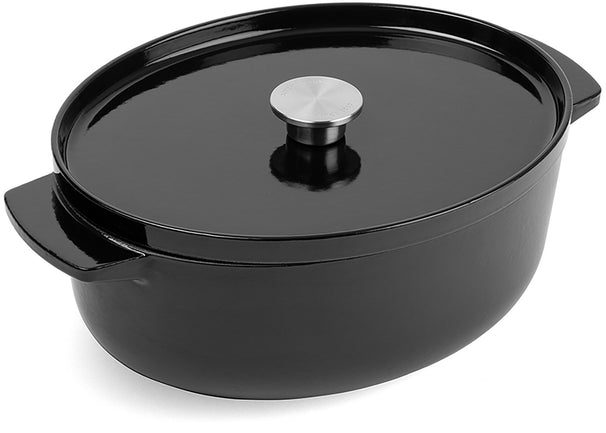 KitchenAid Braadpan Ovaal Cast Iron Onyx Black 30 cm / 5.6 Liter - geëmailleerde anti-aanbaklaag