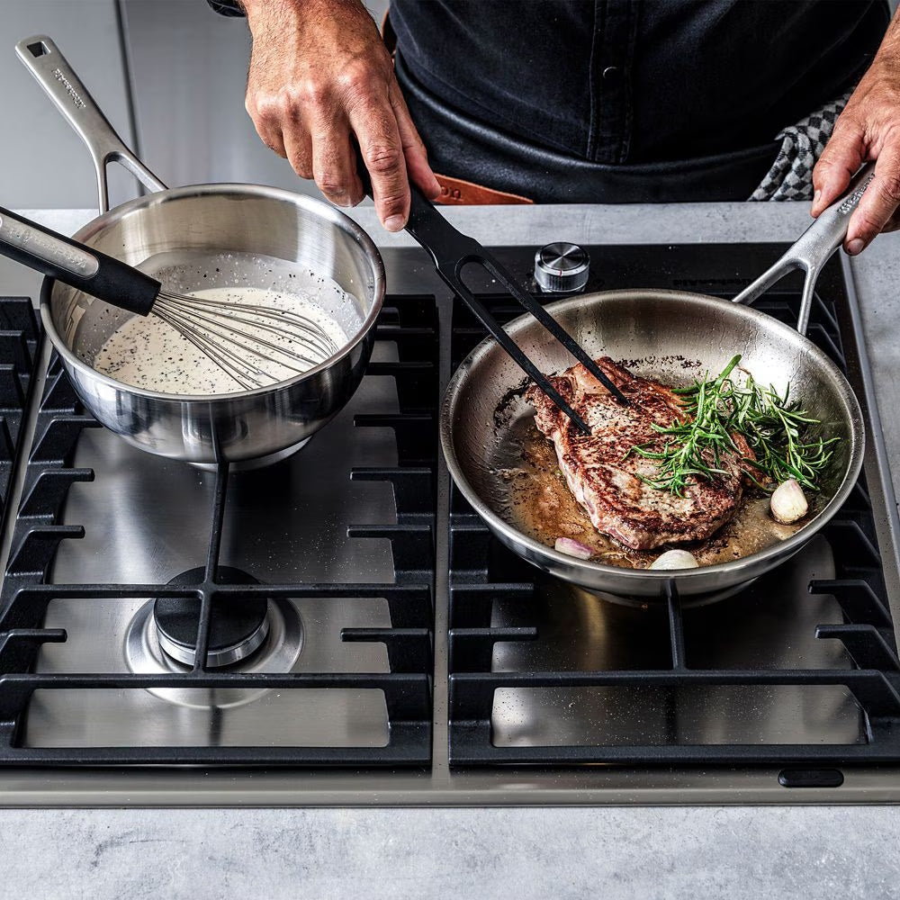 KitchenAid Koekenpannenset - Multi-Ply RVS - ø 24 en 28 cm - zonder anti-aanbaklaag