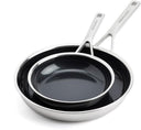 KitchenAid Koekenpannenset Multi-Ply RVS 2-delig - ø 20 & 28 cm - keramische anti-aanbaklaag
