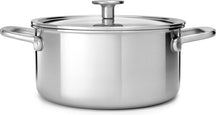 KitchenAid Pannenset Multi-Ply Stainless Steel 6 -delig - Kookpan ø 20, 24 cm, Steelpan ø 16 cm & Koekenpan ø 24 cm + Koekenpan Classic Forged ø 24 & 28 cm