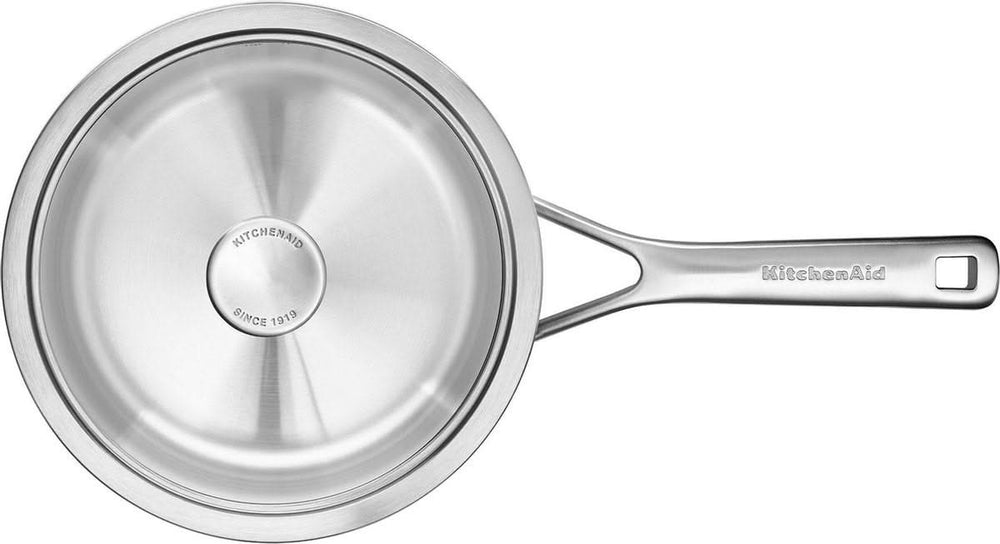 KitchenAid Hapjespan / Sauteerpan met deksel Tri-Ply RVS ø 24 cm / 3.1 Liter - bovenaanzicht