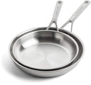 KitchenAid Koekenpannenset Tri-Ply RVS 2-delig - ø 20 & 28 cm - zonder anti-aanbaklaag