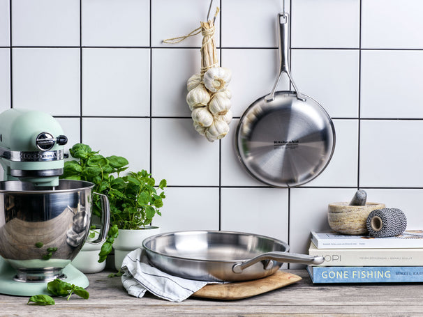 KitchenAid Koekenpannenset Tri-Ply RVS 2-delig - ø 20 & 28 cm - zonder anti-aanbaklaag