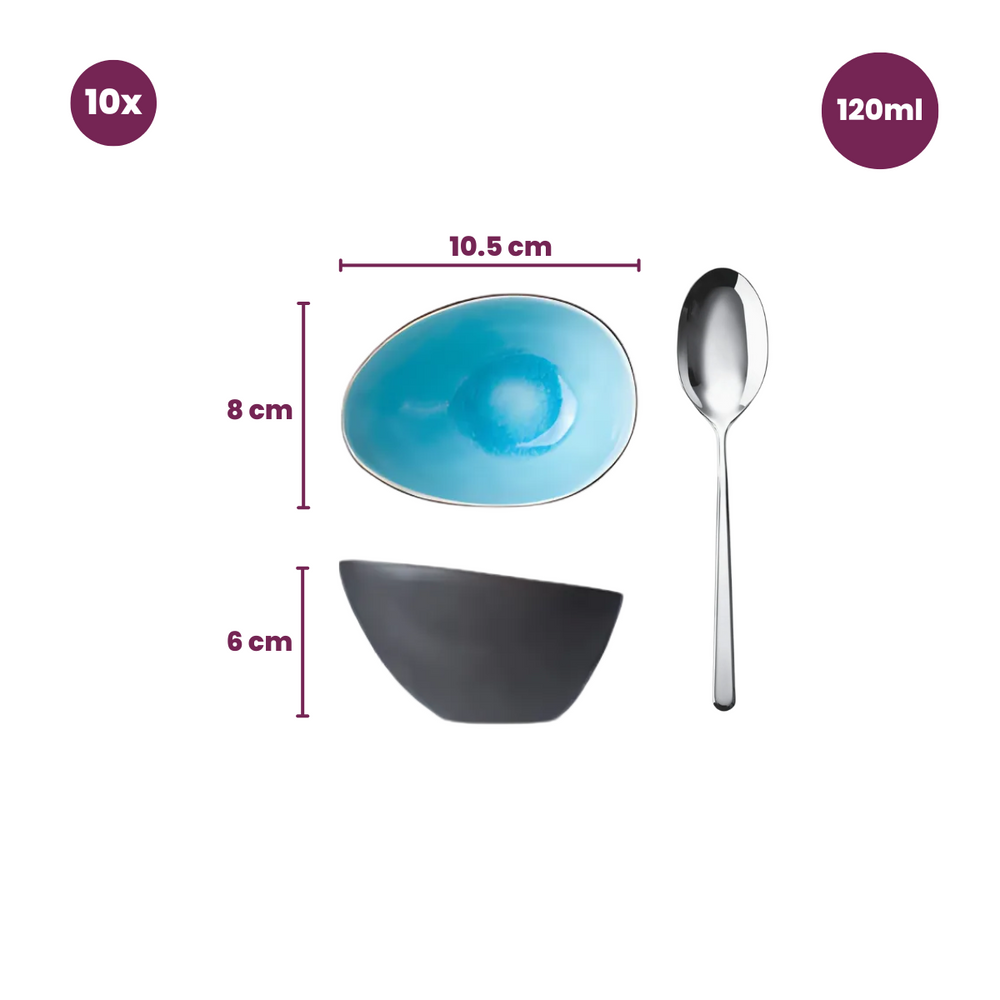 Cosy & Trendy Kleine Kommen Streetfood 11 x 8 cm / 120 ml- 10 Stuks