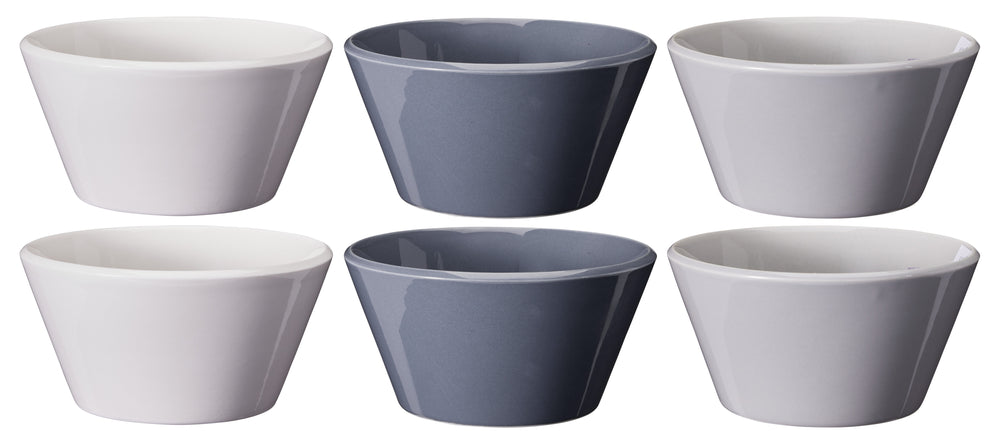 Cookinglife Soepkommen / Kommen - Siaki Wit / Blauw / Grijs ø 14 cm - Porselein - 6 stuks