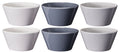 Cookinglife Soepkommen / Kommen - Siaki Wit / Blauw / Grijs ø 14 cm - Porselein - 6 stuks