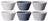 Cookinglife Soepkommen / Kommen - Siaki Wit / Blauw / Grijs ø 14 cm - Porselein - 6 stuks