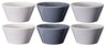 Cookinglife Soepkommen / Kommen - Siaki Wit / Blauw / Grijs ø 14 cm - Porselein - 6 stuks