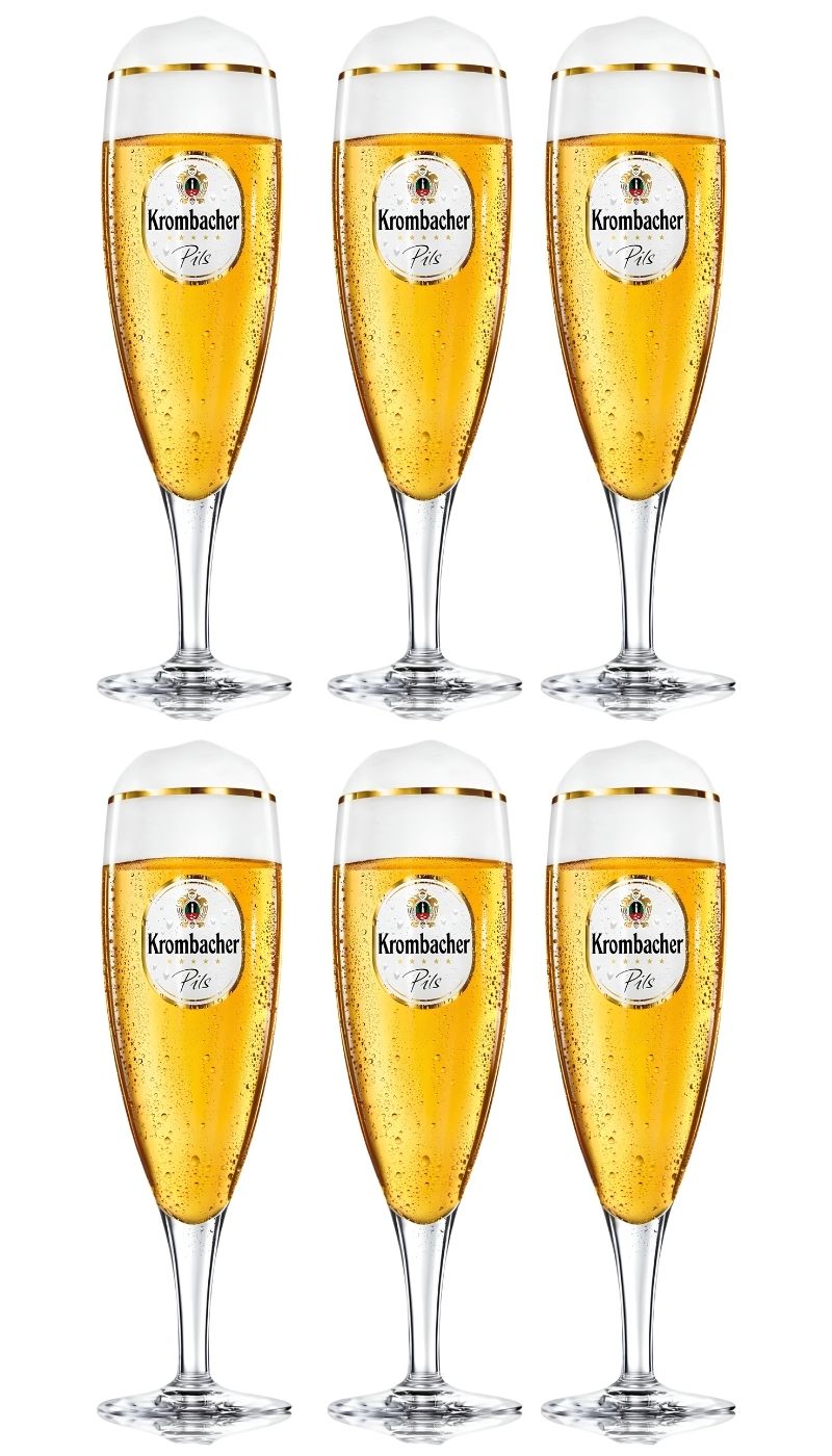 Krombacher Bierglazen  op Voet 300 ml - 6 stuks