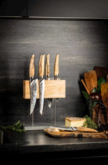 Laguiole Style de Vie Magnetisch Messenblok Eiken - met natuurstenen voet