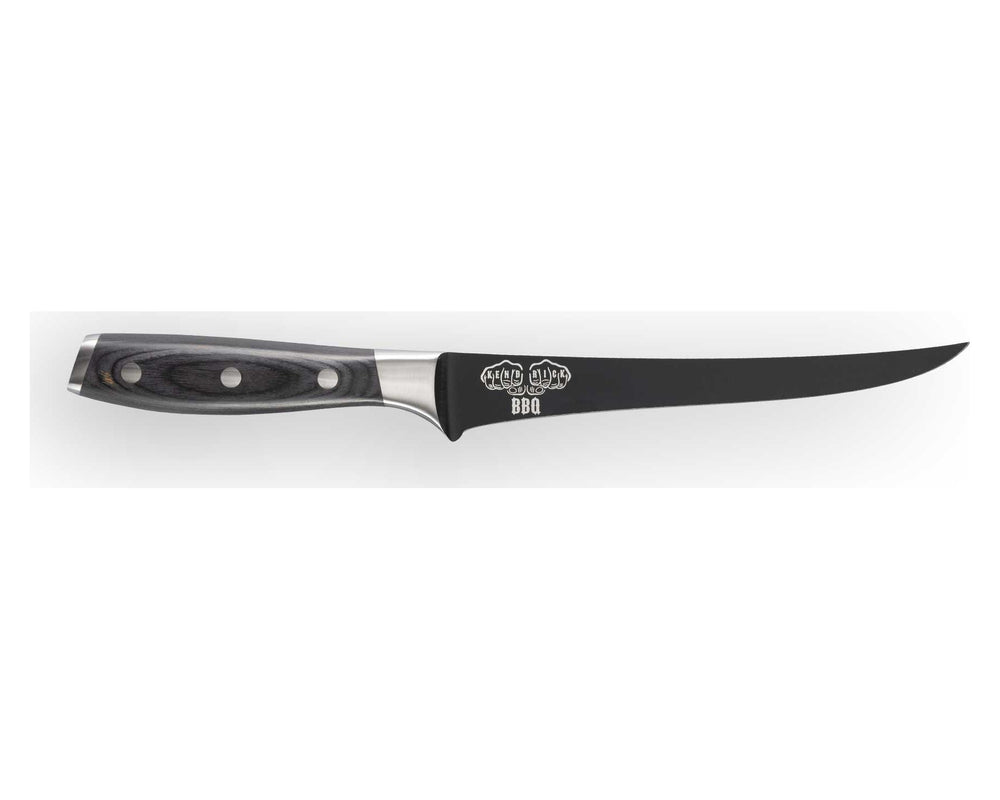 Messermeister Fileermes Avanta BBQ 18 cm - Zwart Titanium Lemmet - achterkant