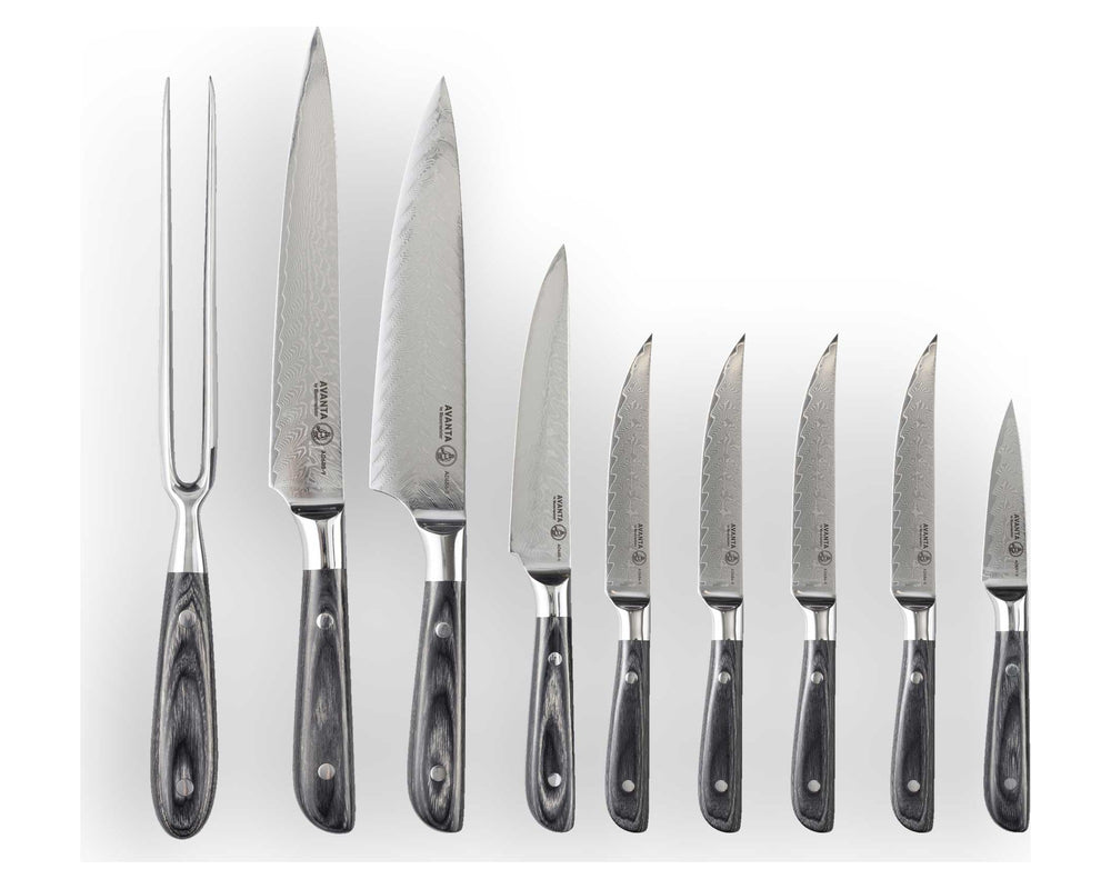 Messermeister Messenblok met Messen Avanta Damascus 10-delig - 67 lagen damaststaal - VG10 - set