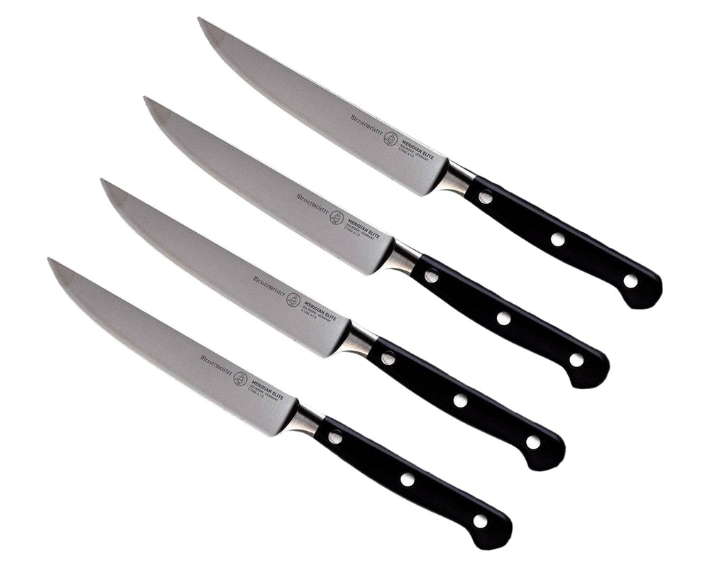 Messermeister Steakmessen Meridian Elite 12 cm - 4 stuks - schuin aanzicht