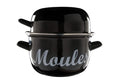 Cosy & Trendy Mosselpan - Emaille - Zwart - ø 18 cm / 2.8 liter - geëmailleerde anti-aanbaklaag