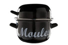 Cosy & Trendy Mosselpan - Emaille - Zwart - ø 18 cm / 2.8 liter - geëmailleerde anti-aanbaklaag