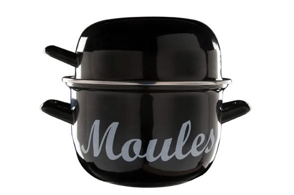 Cosy & Trendy Mosselpan - Emaille - Zwart - ø 18 cm / 2.8 liter - geëmailleerde anti-aanbaklaag