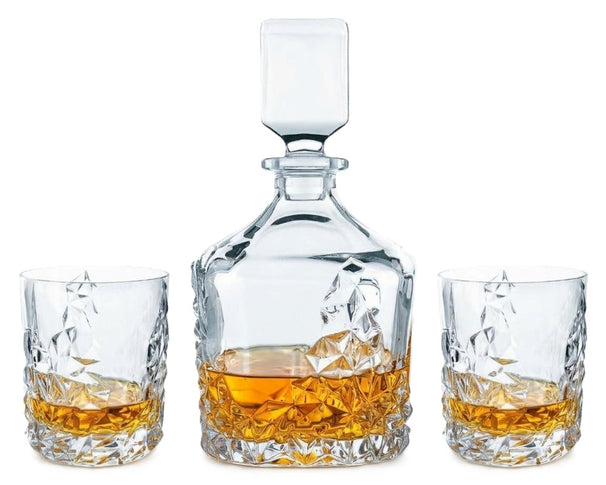 Nachtmann Whiskey Set Sculpture 3-delig - Karaf 750 ml & 2 Whiskeyglazen 365 ml