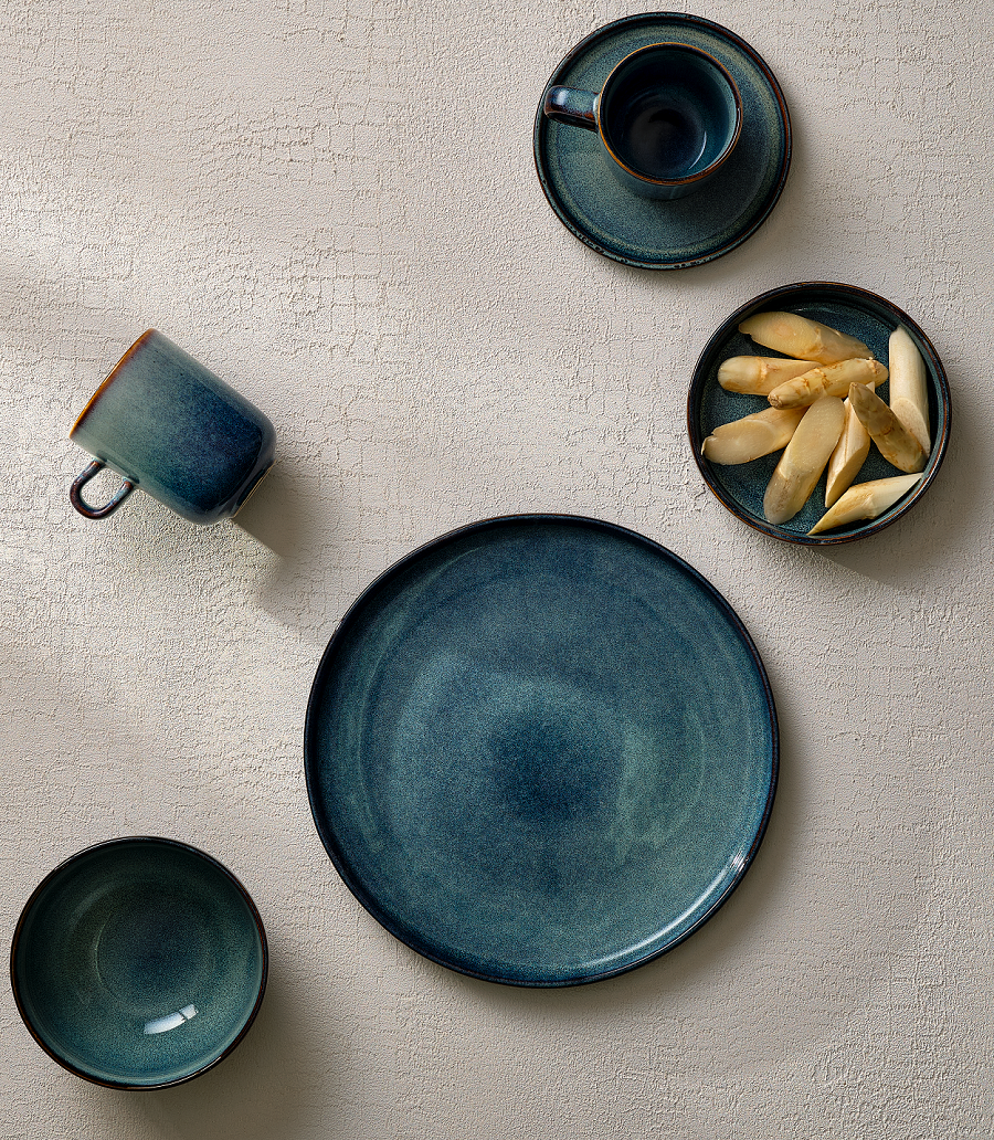 ONA Ontbijtborden / Dessertborden Duna Blue ø 21 cm - 4 Stuks