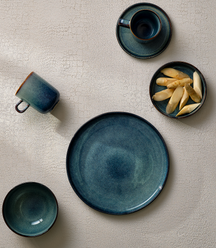 ONA Ontbijtborden / Dessertborden Duna Blue ø 21 cm - 4 Stuks