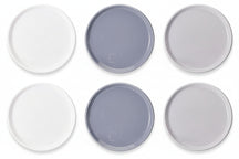 Cookinglife Ontbijtborden / Dessertborden Siaki - Wit / Blauw / Grijs ø 19 cm - Porselein - 6 stuks