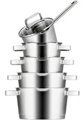 Sola Pannenset Diamond 5-Delig RVS - Downdraft geschikt - Kookpan ø 16, 18, 20, 24 cm & Steelpan ø 16 cm - geschikt voor alle warmtebronnen