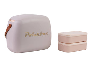 Polarbox Mini Koelbox / Coolerbag met 2 Lunchboxen - Pearl Gold - 6 liter. Paars goud