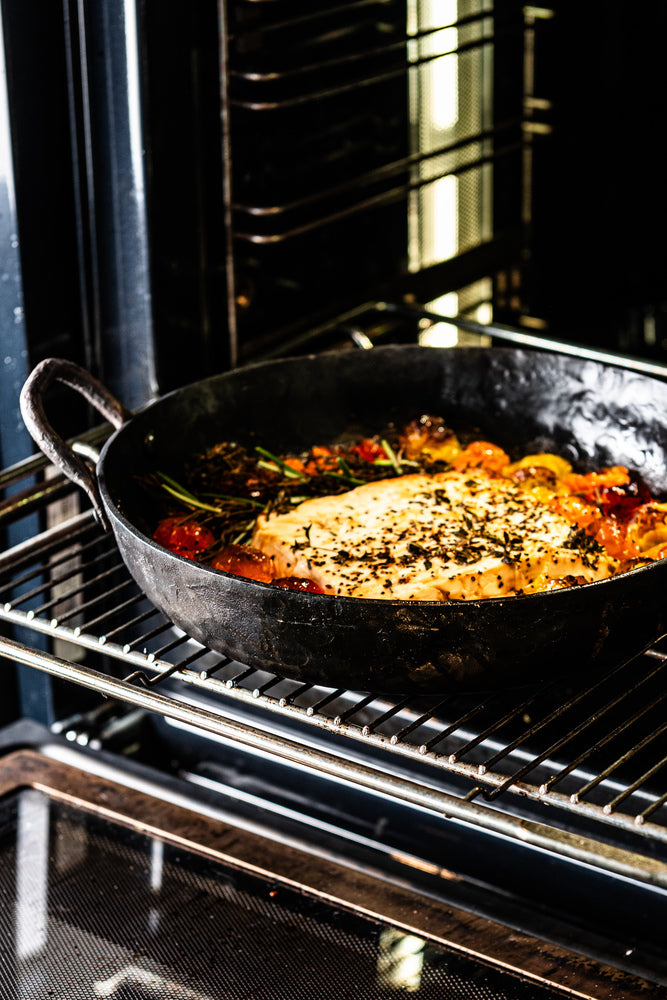 Forged Koekenpan Carbonstaal met 2 handvatten ø 24 cm - geschikt voor alle warmtebronnen - zonder anti-aanbaklaag