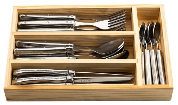 Laguiole Style De Vie Bestekset & Bestekbak - Premium Line - RVS - 24 delig / 6 personen