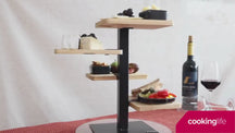 Cookinglife Etagere 4 Laags / Serveertoren + Schaaltje - Zwart Metaal