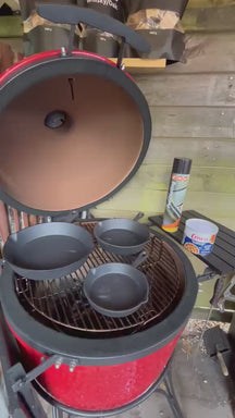 Blackwell Dutch Oven BBQ Gietijzer Set 4-Delig Braadpan + Lifter, Koekenpan ø 20 cm & Steelpan 18 cm - geschikt voor alle warmtebronnen - zonder anti-aanbaklaag