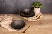 Cosy & Trendy Serviesset Candy Black 18-delig / 6 personen - 6 dinerborden, 6 ontbijtborden en 6 kommen
