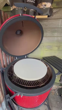 Cookinglife Pizzasteen met houder Fire & Flavour ø 33 cm -  Hittebestendig Steen - BBQ en Oven Gebruik