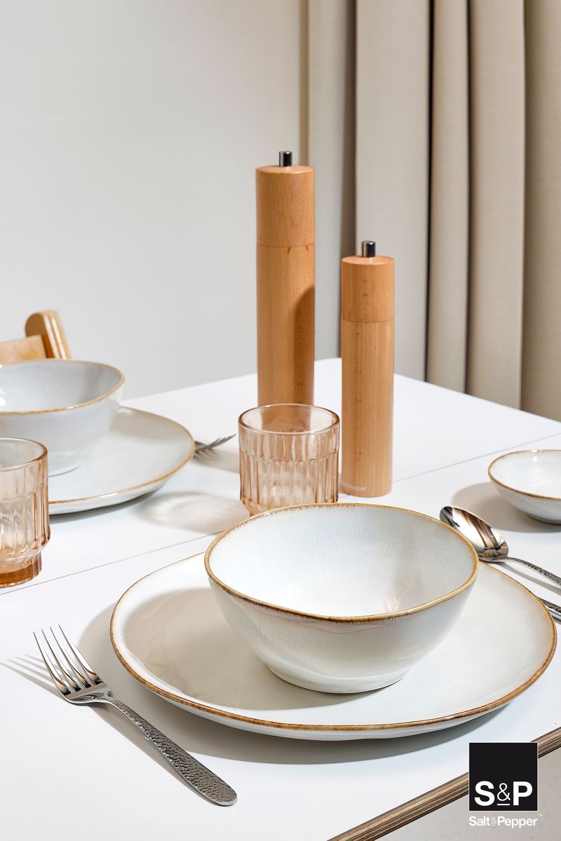Salt & Pepper Serviesset Artisan Wit 12-delig / 4 personen - 4 dinerborden, 4 ontbijtborden en 4 kommen