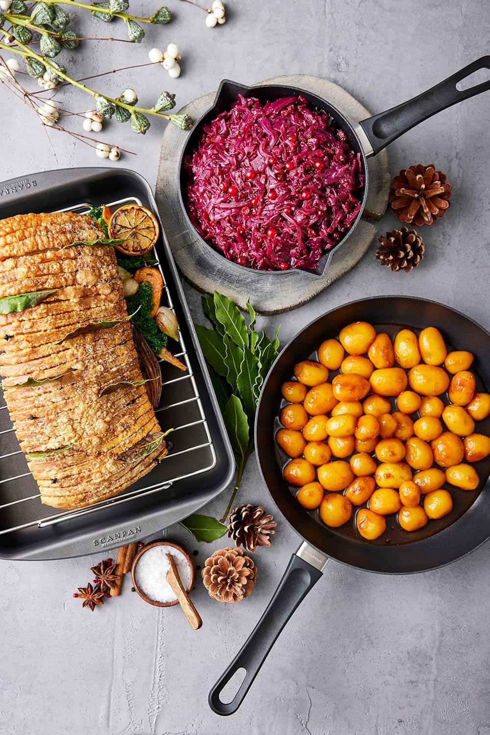 SCANPAN Hapjespan / Sauteerpan met deksel Classic Induction ø 28cm / 3 liter - geschikt voor alle warmtebronnen - standaard anti-aanbaklaag