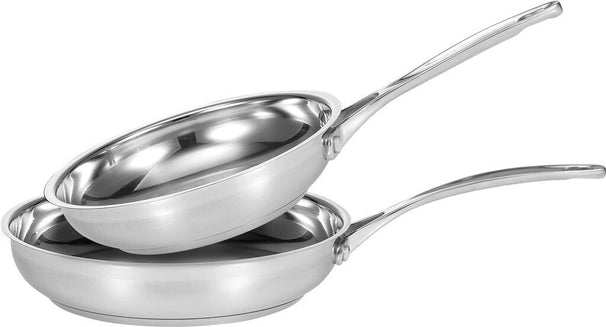 SCANPAN Koekenpannenset Impact RVS 2-delig - ø 20 & 28 cm - geschikt voor alle warmtebronnen - zonder anti-aanbaklaag