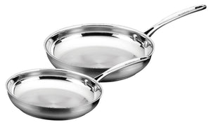 SCANPAN Koekenpannenset Impact RVS 2-delig - ø 20 & 28 cm - geschikt voor alle warmtebronnen - zonder anti-aanbaklaag