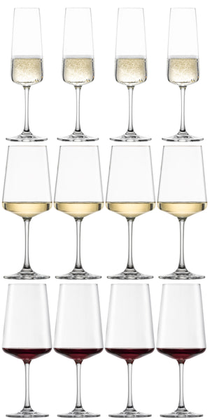 Schott Zwiesel Wijnglazenset MioVino 12-delige - Rode wijnglazen, Witte wijnglazen en Champagneglazen