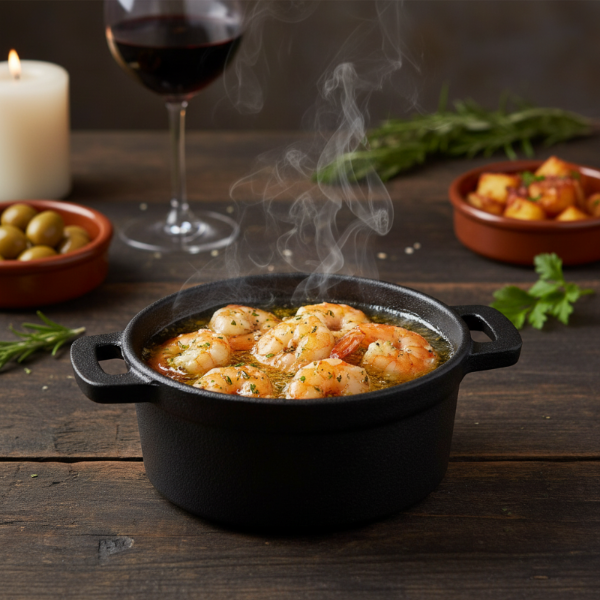 Cookinglife Serveerpannetje Gietijzer Ø 10 cm - Zwarte Tapas Pan - 275 ml