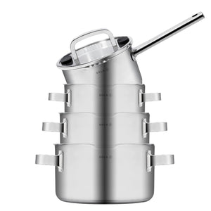 Sola Pannenset Juvia 4-Delig RVS - Downdraft geschikt - Kookpan ø 16, 18, 20 cm & Steelpan ø 16 cm - geschikt voor alle warmtebronnen