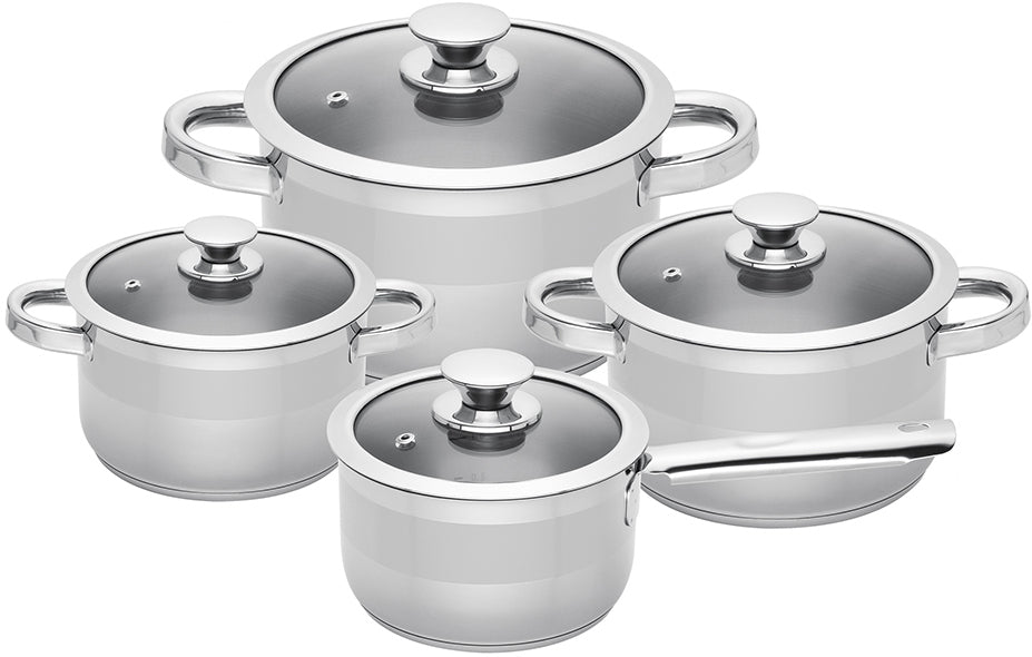 Sola Pannenset Furore 4-Delig RVS Kookpan ø 16, 18, 20 cm & Steelpan ø 16 cm - geschikt voor alle warmtebronnen