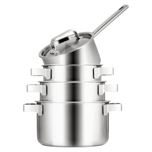 Sola Pannenset Ruby 4-Delig Premium Triply RVS - Kookpan ø 16, 18, 20 cm & Steelpan ø 16 cm
