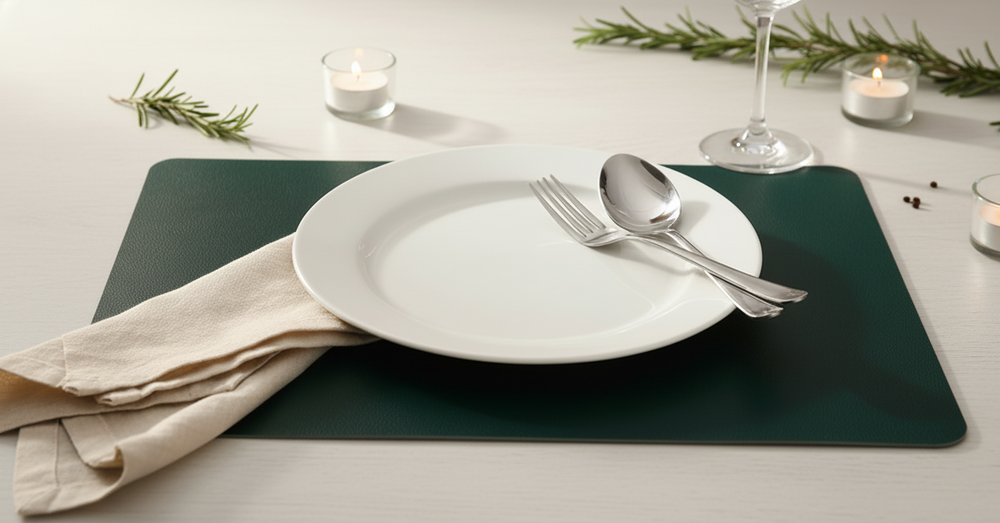 Cosy & Trendy Placemats Leather Look Pine Grove - Afwasbaar - 43 x 30 cm - 6 Stuks