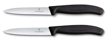 Victorinox Officemessenset Swiss Classic Zwart 2-delig - Gekarteld & Glad Officemes