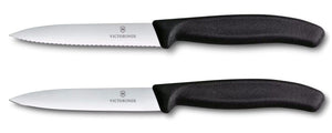 Victorinox Officemessenset Swiss Classic Zwart 2-delig - Gekarteld & Glad Officemes