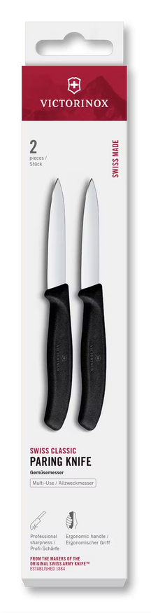 Victorinox Schilmesjes Swiss Classic Zwart - 8 cm - 2 stuks