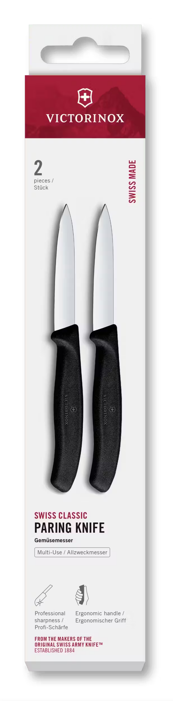 Victorinox Schilmesjes Swiss Classic Zwart - 8 cm - 2 stuks
