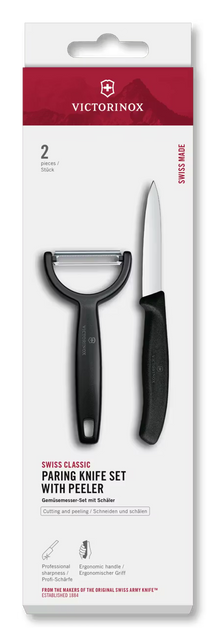 Victorinox Schilmessenset Swiss Classic Zwart 2-delig - Schilmes & Y-Dunschiller