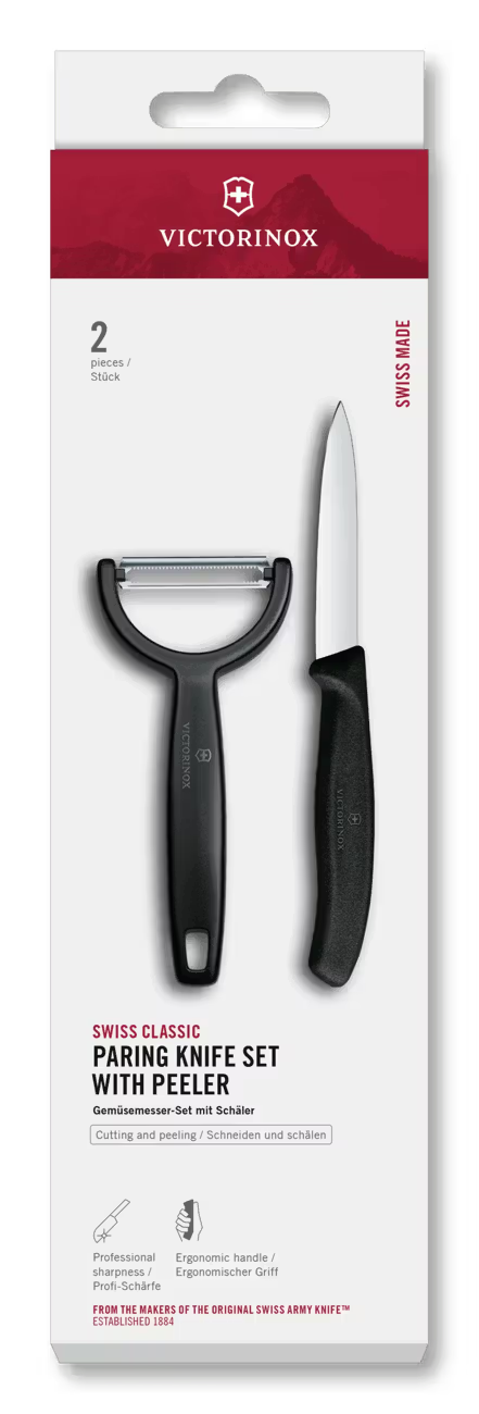 Victorinox Schilmessenset Swiss Classic Zwart 2-delig - Schilmes & Y-Dunschiller